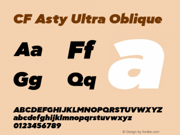 CF Asty Ultra Oblique Version 1.000图片样张
