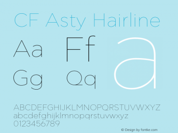 CFAsty-Hairline Version 1.000图片样张
