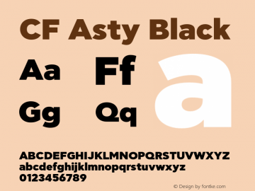 CFAsty-Black Version 1.000 Font Sample