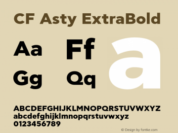 CFAsty-ExtraBold Version 1.000图片样张