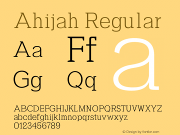 Ahijah-Regular Version 1.0 Font Sample