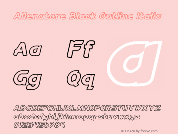 Allenatore Black Outline Italic Version 1.00;December 31, 2018;FontCreator 11.5.0.2427 64-bit图片样张