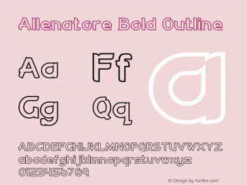 Allenatore Bold Outline Version 1.00;December 30, 2018;FontCreator 11.5.0.2427 64-bit图片样张