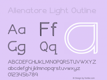 Allenatore Light Outline Version 1.00;December 30, 2018;FontCreator 11.5.0.2427 64-bit Font Sample