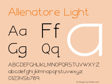 Allenatore Light Version 1.00;December 30, 2018;FontCreator 11.5.0.2427 64-bit Font Sample