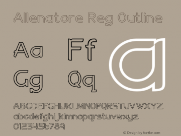 Allenatore Reg Outline Version 1.00;December 30, 2018;FontCreator 11.5.0.2427 64-bit Font Sample