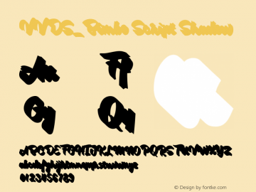 VVDS_Bimbo Script Shadow Version 1.000 Font Sample