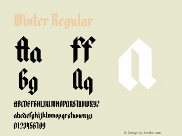 Winter Version 1.00;January 8, 2019;FontCreator 11.5.0.2427 64-bit图片样张