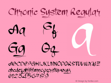 Chronic System Version 1.00;January 16, 2019;FontCreator 11.5.0.2427 32-bit Font Sample