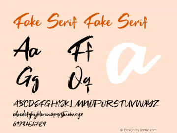 Fake Serif Version 1.000 Font Sample