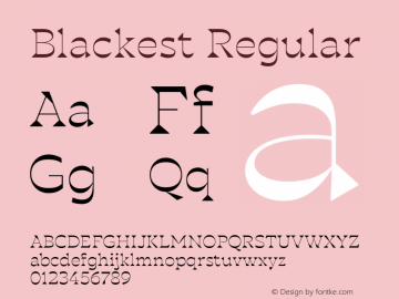 Blackest-Regular Version 1.000 Font Sample