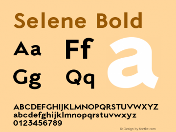 Selene-Bold 1.650 Font Sample