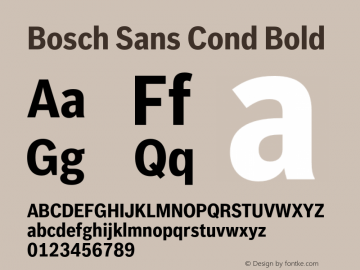 BoschSansCond-Bold Version 1.000;PS 2.00;hotconv 1.0.38 Font Sample