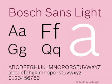 BoschSans-Light Version 1.000;PS 2.00;hotconv 1.0.38 Font Sample