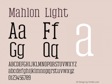 Mahlon-Light Version 1.0 Font Sample