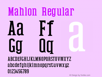 Mahlon Regular Version 1.0 Font Sample