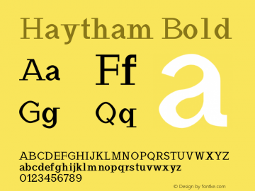 Haytham Bold Version 1.0 Font Sample