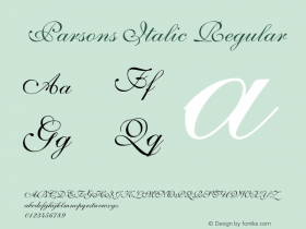 Parsons Italic Regular Unknown Font Sample