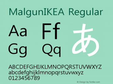 MalgunIKEA Version 6.11 Font Sample