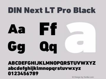 DINNextLTPro-Black Version 1.400 Font Sample