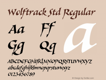 WolftrackStd Version 001.000 Font Sample