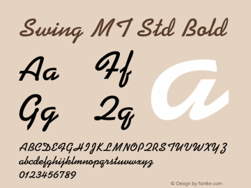 SwingMTStd-Bold Version 1.000;PS 001.000;hotconv 1.0.38 Font Sample