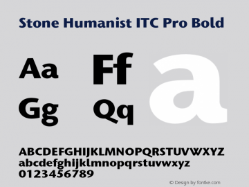 StoneHumanistITCPro-Bold Version 1.000 Font Sample