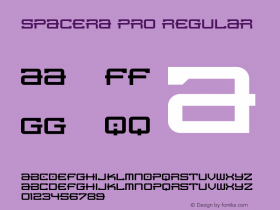 SpaceraPro Version 1.00 Font Sample