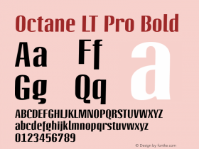 OctaneLTPro-Bold Version 1.00 Font Sample