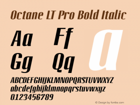 OctaneLTPro-BoldItalic Version 1.00 Font Sample