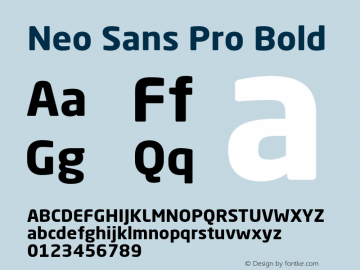 NeoSansPro-Bold Version 1.047;PS 001.000;Core 1.0.38;makeotf.lib1.6.5960 Font Sample