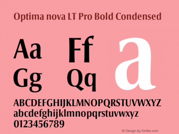 OptimaNovaLTPro-BoldCond Version 1.200;PS 001.002;hotconv 1.0.38 Font Sample