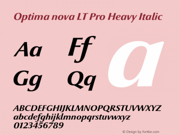 OptimaNovaLTPro-HeavyItalic Version 1.200;PS 001.002;hotconv 1.0.38图片样张