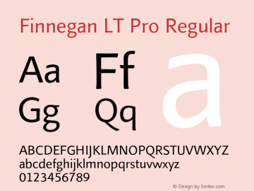 FinneganLTPro-Regular Version 1.000;PS 001.000;hotconv 1.0.38 Font Sample