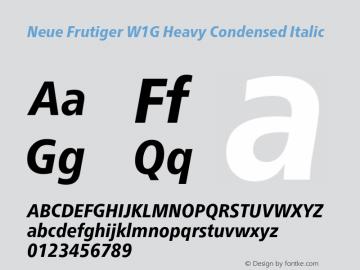 NeueFrutigerW1G-HeavyCondIta Version 2.000;com.myfonts.easy.linotype.neue-frutiger.w1g-condensed-heavy-italic.wfkit2.version.48Vv图片样张