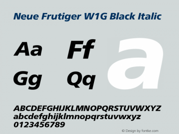 NeueFrutigerW1G-BlackItalic Version 2.000;com.myfonts.easy.linotype.neue-frutiger.w1g-black-italic.wfkit2.version.49h1 Font Sample