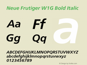 NeueFrutigerW1G-BoldItalic Version 2.000;com.myfonts.easy.linotype.neue-frutiger.w1g-bold-italic.wfkit2.version.49gQ Font Sample