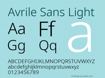 Avrile Sans Light Version 2.001; ttfautohint (v1.8.2)图片样张