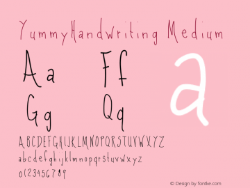 YummyHandwriting Medium Version 001.000图片样张