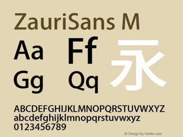 ZauriSans M Version 6.003;September 25, 2018;FontCreator 11.0.0.2407 32-bit Font Sample