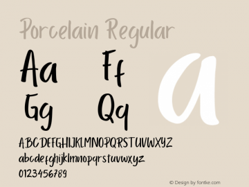 Porcelain Version 1.003;Fontself Maker 3.1.1 Font Sample