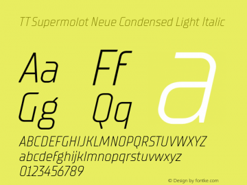 TT Supermolot Neue Condensed Lt Version 1.000;YWFTv17 Font Sample