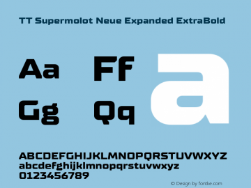 TT Supermolot Neue Expanded ExB Version 1.000;YWFTv17 Font Sample