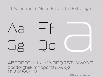 TTSupermolotNeueExpanded-ExLt Version 1.000;YWFTv17 Font Sample