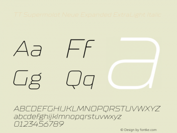 TT Supermolot Neue Expanded ExL Version 1.000;YWFTv17 Font Sample