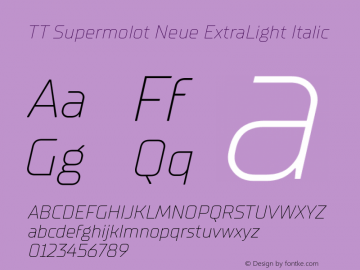 TT Supermolot Neue ExtLt Ita Version 1.000;YWFTv17 Font Sample