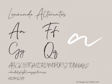 Lemonade-Alternates Version 1.000 Font Sample