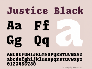 Justice-Black Version 1.000;PS 001.000;hotconv 1.0.88;makeotf.lib2.5.64775图片样张