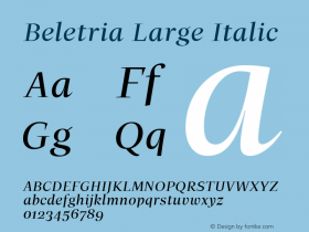 BeletriaLarge-Italic Version 1.000图片样张