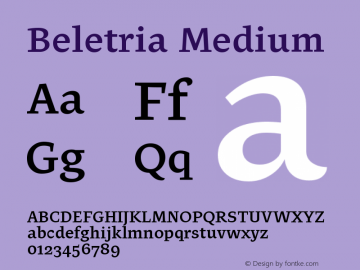 Beletria-Medium Version 1.000 Font Sample